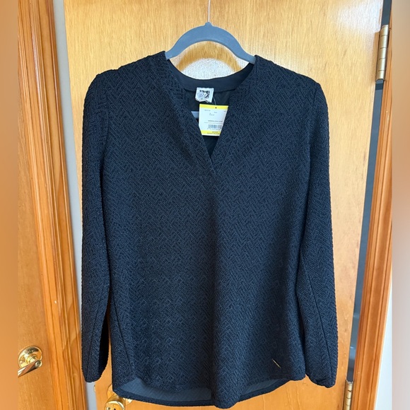 Anne Klein Black Textured Knit Top - Picture 5 of 7